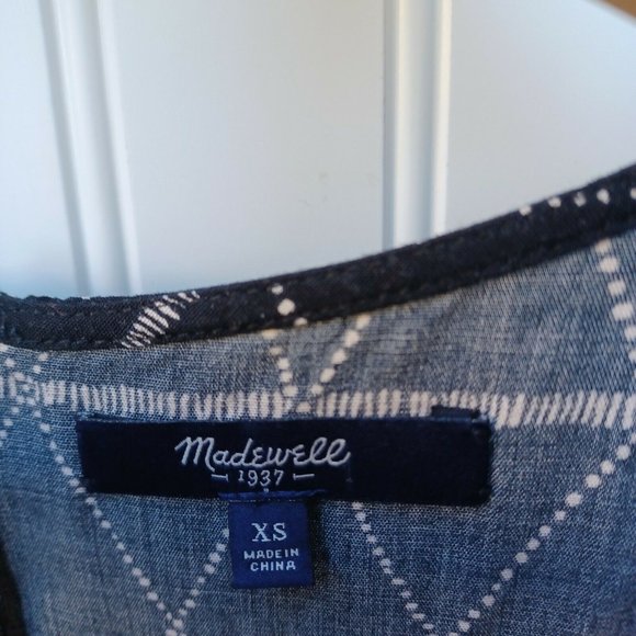 Madewell Diamond Dot  Sleeveless Jumpsuit Size XS  Black Cream Tribal Boho - Picture 6 of 11